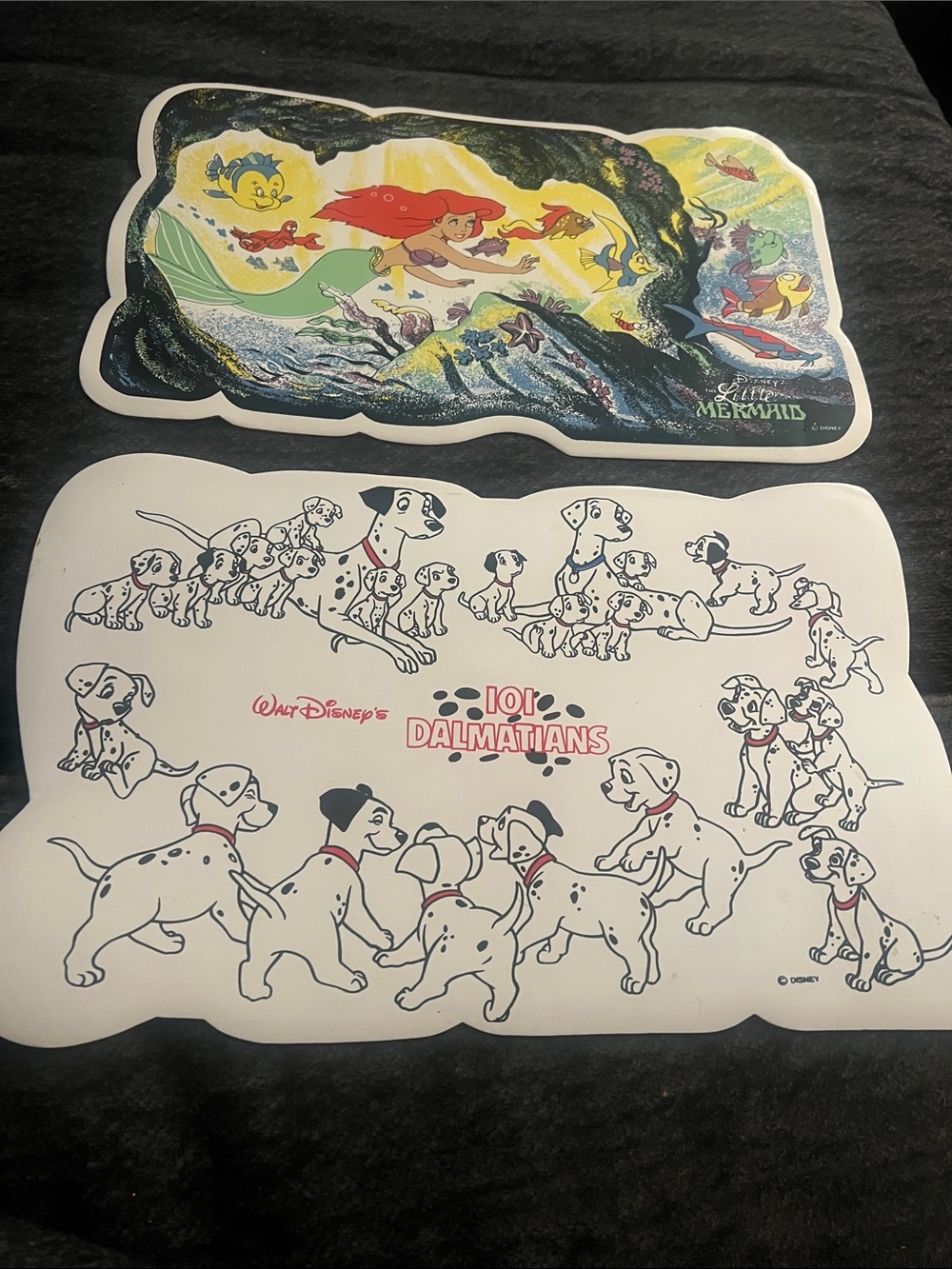 Disney 101 Dalmatians and Little Mermaid Vintage Placemats